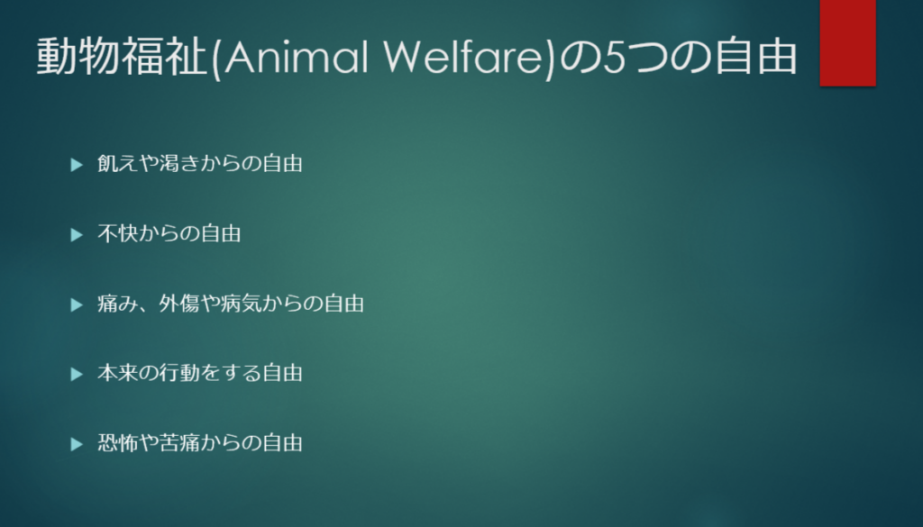 動物福祉の5つの自由